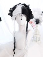 Harajuku Fashion Lolita Perücke Langes Highlighting Haar Hitzebeständige Faser Schwarz Lolita Zubehör