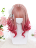 Harajuku Fashion Lolita Perücke Mittel Hitzebeständig Faser Pink Lolita Zubehör