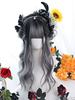 Harajuku Fashion Lolita Perücke Tiefgrau Lang Hitzebeständige Faser Lolita Zubehör