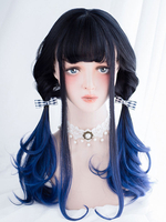 Harajuku Lolita Perücke Blunt Fringe Ende Curl Layered Ombre Lolita Perücke