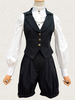Hübsche Lolita Set mit Weste Poplin und Knöpfen in Schwarz