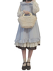 Hübsche Lolita Set Trägerkleid Baumwolle mit Rüschen und Farbblock in Wasserblau