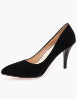 Hübsche Pfennigabsatz Leder Damen Spitzen Toe Heels