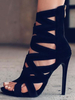 Hübsche Römersandalen aus Nubukleder mit Stilettos Reißverschluss in Schwarz