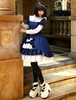 Hübsches Lolita Kleid mit Rüschen in Marineblau
