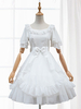 Hübsches Lolita Kleid mit U-Halsausschnitt und kurzen Ärmeln Lolita Brautkleid und Rüschen