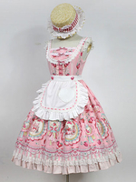 Hübsches Lolita Kleid mit viereckigem Ausschnitt und Rüschen im süßen und hübschen Style