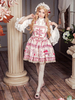 Hübsches Lolita Kleid Polyester mit viereckigem Ausschnitt und Rüschen im süßen und hübschen Style