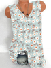 Helles himmelblaues Gänseblümchen-Cami-Oberteil Polyester mit V-Ausschnitt; lässig bedruckte Damen-Camis