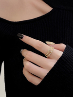 Hellgold Fingerschmuck Metall Rund Brillant Zirkonia Damen Schmuck