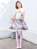 Hellgraue süße Lolita SK Spitze Polyester Lolita Röcke
