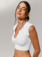 Hellgraues Cami-Top mit U-Ausschnitt sexy Damen-Cami