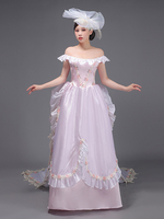 Hellrosa Retro Kostüme Blumen Polyester Hut Damen Western Marie Antoinette Kostüm Vintage Kleidung