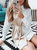 Hemdkleider Spitze Langarm Fake Zweiteiler Stil Minikleid