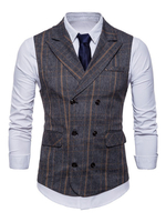 Herren 2020 Anzug gemischten Baumwollen mit Tartan Check im casualen Stil REGULAR FIT Alltagskleidung und Umlegekragen für Herren