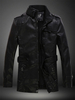 Herren 2020 Moto Jacke Stehkragen Belted Metal Buckle Lederjacke