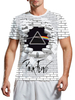 Herren 3D bedruckte T-Shirts Weiße Kurzarmkleidung mit Rundhalsausschnitt