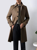 Herren Anzug Mantel Turn Down Kragen Chic Tasche Kaffee Braun Mantel