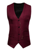 Herren Anzug Weste V-Ausschnitt Smoking Button Up Metallic Kette Baumwolle Weste