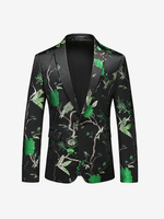 Herren-Anzugoberteil aus Retro-Polyester mit langen Ärmeln für Bühnenauftritte und Business-Freizeitanzügen