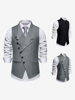 Herren Anzugweste Hochzeitsfeier Schräge Einreihige Weste