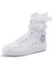 Herren Athletic Comfortable Round Toe Leder Schnüren High Top Sneakers