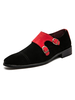 Herren Black Loafer Schuhe Slip-On Metall Details Farbblock Round Toe PU Leder Casual Flache Schuhe