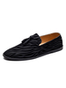 Herren Black Loafer Schuhe Slip-On Streifen Round Toe PU Leder Low Tops Tägliche Freizeitschuhe