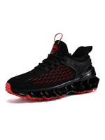 Herren Black Red Sneakers Gemütliche Kunstwerk Muster Polyester Runde TOE Täglich Lässige Sportschuhe