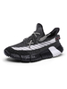 Herren Black Sneakers Mode Geometrische Polyester Runde Zehe Low-Tops Casual Sports Schuhe