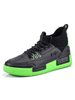 Herren Black Sneakers Mode PU Leder Round Toe Farbblock Low-Tops Täglich Casual Sportschuhe