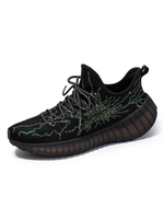 Herren Black Turnschuhe gemütliche Mesh Runde Zeh Grafikmuster Low-Tops Casual Sports Schuhe