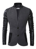 Herren Blazer 2020 Casual Blazer Two Tone Spleißen Stehkragen Langarm Knopfleiste Gestaltung Baumwolle Blazer