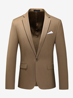 Herren Blazer Anzugjacke Khaki Slim Fit Einknopf Blazer Elegante Hochzeit Chic Jacke