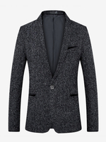 Herren Blazer Jacke Slim Fit Single Button Top