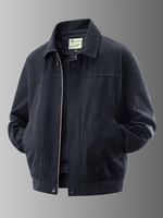 Herren Bomberjacke Umlegekragen Langarm Seitentaschen Cordjacke