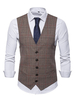 Herren Braune Weste mit V-Ausschnitt aus Wales Prince Button Up Suit Vest