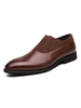 Herren Brown Loafers Slip-On Distressed Pointed Toe Lederschuhe