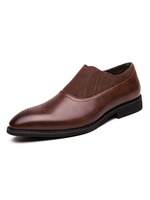 Herren Brown Loafers Slip-On Distressed Pointed Toe Lederschuhe