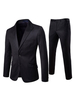 Herren-Business-Anzug Schwarzes Revers Revers Baumwolle Anzugjacke mit Anzughose