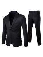 Herren-Business-Anzug Schwarzes Revers Revers Baumwolle Anzugjacke mit Anzughose