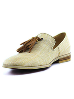 Herren Business Schuhe 2021 Canvas Schuhe Beige Quaste Square Toe Freizeitschuhe