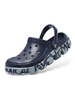 Herren Crocs Dunkelblau Slip-On PU Leder Runde Zehen Täglich Casual Flache Sandale