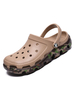 Herren Crocs Dunkelblau Slip-On PU Leder Runde Zehen Täglich Casual Flache Sandale