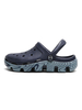 Herren Crocs Dunkelblau Slip-On PU Leder Runde Zehen Täglich Casual Flache Sandale
