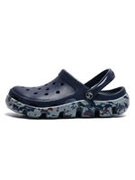 Herren Crocs Dunkelblaue Slip-On PVC Runde Zehen Täglich Casual Flache Sandale