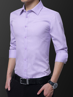 Herren Formelles Hemd Plus Size Button Down Fleece Futter Langarmhemd