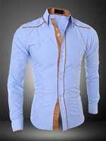 Herren Freizeithemd Zweiteiliges Top Langarmshirt aus Baumwolle