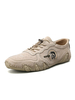 Herren Freizeitschuhe ecru weiße Rindsleder Runde Zehen Slip-On Schuhe