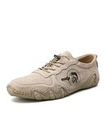 Herren Freizeitschuhe ecru weiße Rindsleder Runde Zehen Slip-On Schuhe